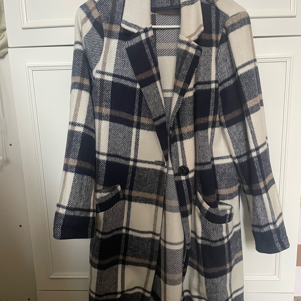 Melloday plaid long cardigan